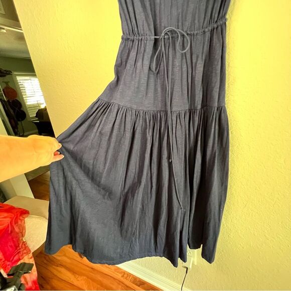 APIECE APART one shoulder tie waist, and navy dress 🌺 EUC 🌺 XS - Picture 3 of 6